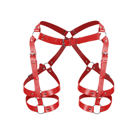 Гартери Art of Sex Claire, натуральна шкіра, розмір L-2XL, колір червоний - фото №3