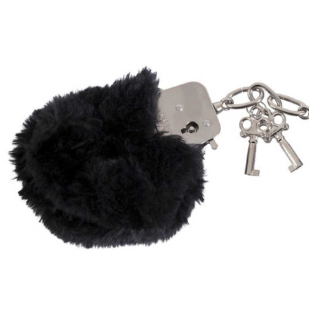 Наручники HandschellenLove Cuffs із чорним хутром металеві - фото №3