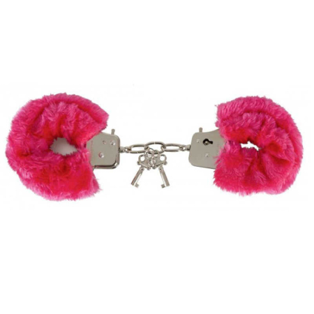 Наручники HandschellenLove Cuffs с красным мехом металлические №2