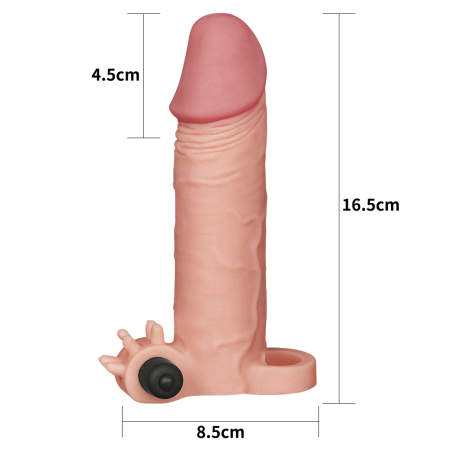 Насадка з вібрацією Pleasure X-Tender Vibrating Penis Sleeve Add 1 Flesh - фото №2