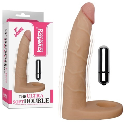 Насадка для двойного проникновения с вибрацией The Ultra Soft Double Vibrating 7" 