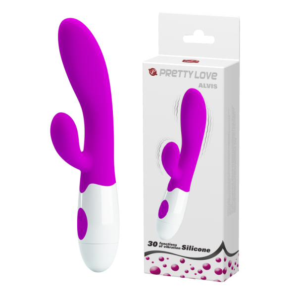 Вібратор із кліторальним стимулятором Pretty Love Alvis Vibrator Purple - фото