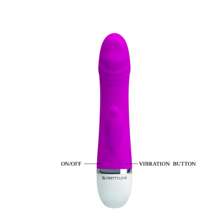 Вібратор із кліторальним стимулятором Pretty Love David Vibrator - фото №4