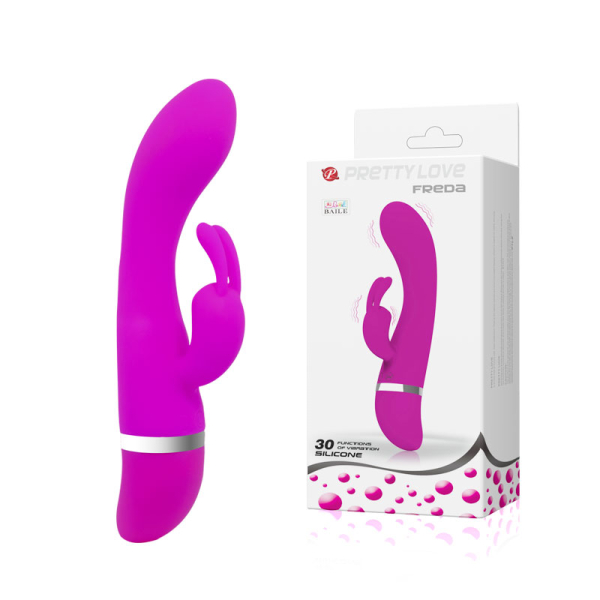 Вібратор із кліторальним стимулятором Pretty Love Freda Vibrator - фото