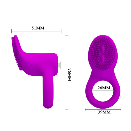 Эрекционное кольцо с вибрацией Pretty Love Cobra Penis Ring Vibrating Purple №3