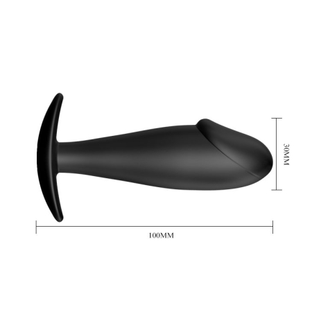Анальний затор Pretty Love Anal Butt Plug Penis Shaped Black - фото №2