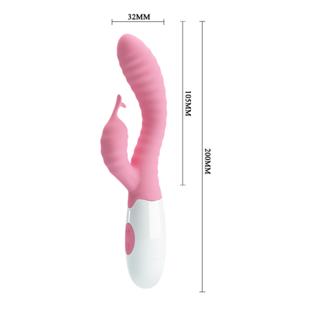 Вібратор із кліторальним стимулятором Pretty Love Pete Vibrator Pink - фото №2