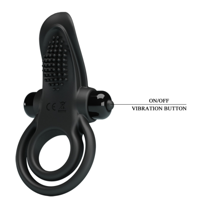 Ерекційне кільце з вібрацією Pretty Love Vibro Penis Ring Black - фото №4