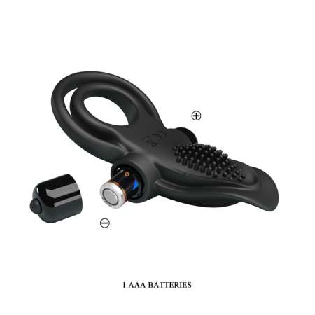 Ерекційне кільце з вібрацією Pretty Love Vibro Penis Ring Black - фото №5