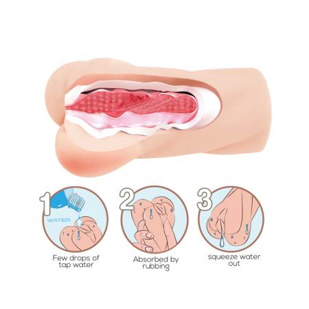 Мастурбатор вагіна з технологією вироблення лубриканта Crazy Bull 241 - фото №3