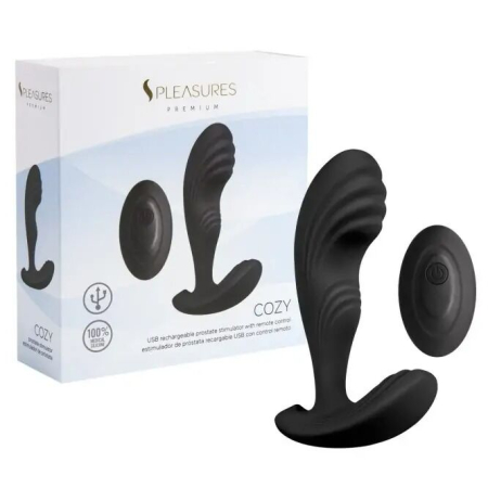 Вібромасажер простати S Pleasures Premium Cozy, чорний, з рельєфною головкою, 10 режимів - фото №4