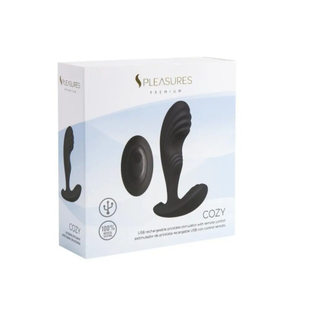 Вібромасажер простати S Pleasures Premium Cozy, чорний, з рельєфною головкою, 10 режимів - фото №5