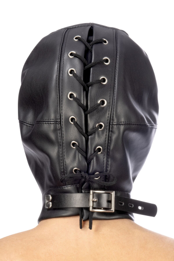 Капюшон з кляпом для БДСМ Fetish Tentation BDSM hood in leatherette with removable gag - фото №2