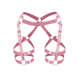 Гартери Art of Sex Claire, натуральна шкіра, розмір L-2XL, колір рожевий - - фото №3