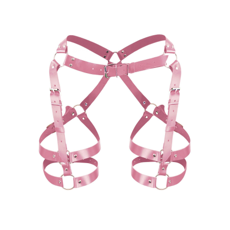 Гартери Art of Sex Claire, натуральна шкіра, розмір L-2XL, колір рожевий - фото №3