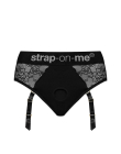 Мереживні трусики для страпона з підв’язками для панчіх Strap-On-Me DIVA HARNESS - XS - фото №3