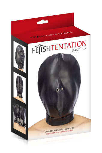 Капюшон для БДСМ Fetish Tentation Closed BDSM hood in leatherette - фото №3