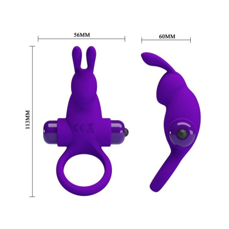 Ерекційне кільце з вібрацією Pretty Love Vibrant penis ring I Purple - фото №3