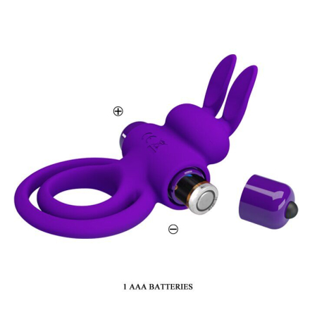Эрекционное кольцо с вибрацией Pretty Love Vibro Penis Ring Bunny IIII Purple №6