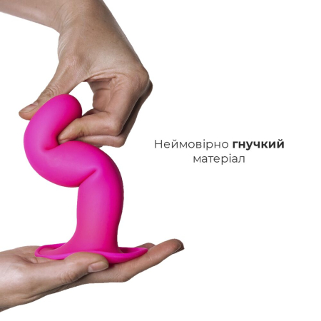 Дилдо з присоскою Adrien Lastic Hitsens 4 Pink, відмінно для страпона, діаметр 3,7см, довжина 17,8см - фото №3