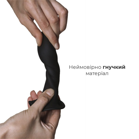 Дилдо з присоскою Adrien Lastic Hitsens 5 Black, відмінно для страпона, діаметр 2,4 см, довжина 13см - фото №3
