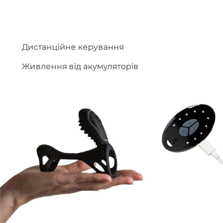 Насадка на член з вібрацією Adrien Lastic Gladiator з пультом LRS розмір F, два мотори - фото №5