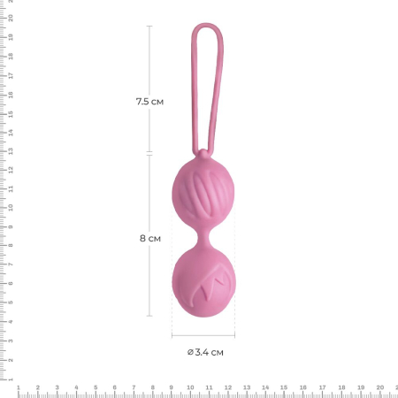 Вагінальні кульки Adrien Lastic Geisha Lastic Balls Mini Pink (S), діаметр 3,4 см, маса 85 г - фото №2