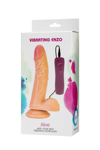 Фалоімітатор Alive Enzo з вібрацією, ПВХ, діаметр 4,3 см - фото №2