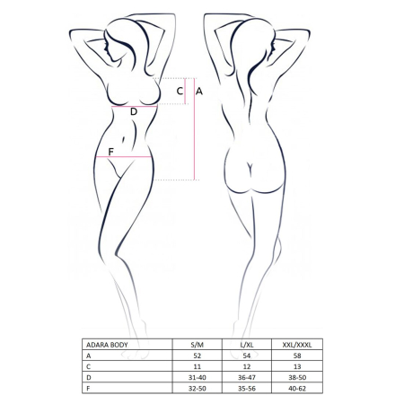 Боді монокіні Passion ADARA BODY XXL/XXXL, red - фото №3