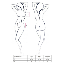 Комплект білизни Passion EXPRESSION SET XXL/XXXL, black, ліф сітчастий, спідничка і стрінги - - фото №3