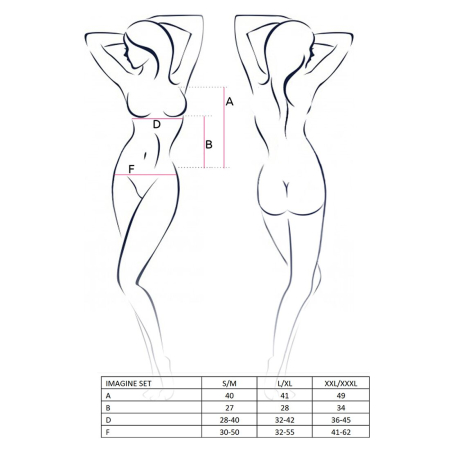 Комплект білизни Passion IMAGINE SET OpenBra L/XL, black, ліф - міні-сорочка, трусики з оборками - фото №5