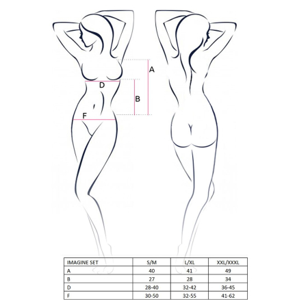 Комплект білизни Passion IMAGINE SET OpenBra S/M, black, ліф - міні-сорочка, трусики з оборками - фото №5