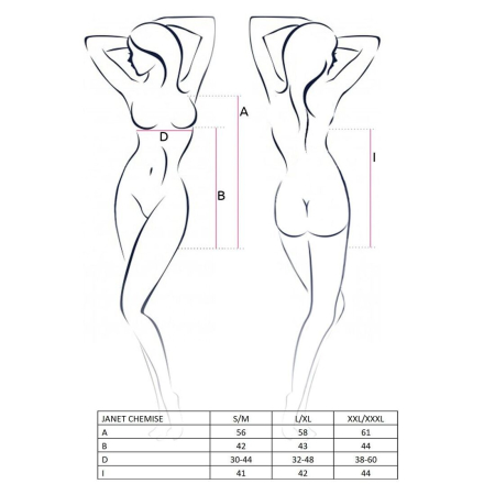 Прозора сорочка бебі дол Passion JANET CHEMISE XXL/XXXL, white, трусики №3