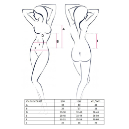 Корсет з пажами Passion JOLENE CORSET XXL/XXXL, black, трусики, напіввідкриті груди, напівпрозорий - - фото №5