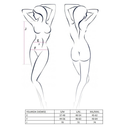 Прозора сорочка з довгим рукавом Passion YOLANDA CHEMISE S/M, black, трусики - - фото №3