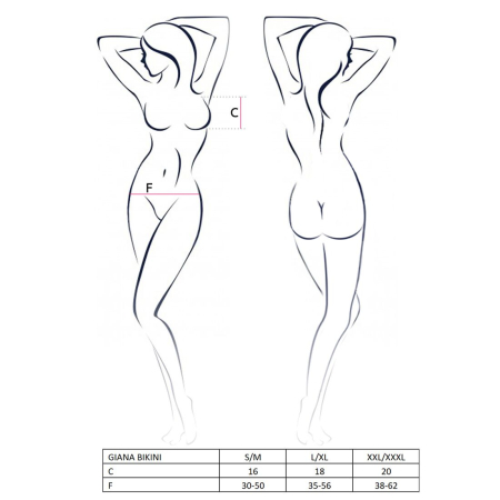 Комплект білизни Passion GIANA BIKINI XXL/XXXL, white, напівпрозорі ліф і трусики з бантиками - фото №3