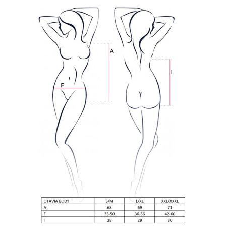 Боді монокіні з глибоким декольте Passion OTAVIA BODY S/M, black - фото №5