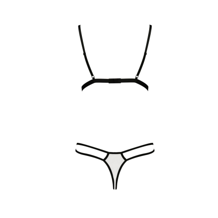 Комплект білизни Passion ORIHIME SET S/M, white, стрепи, ліф і трусики - фото №4