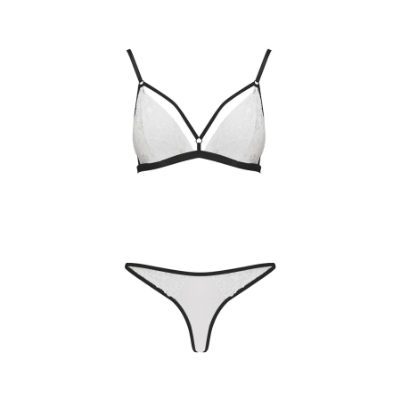 Комплект білизни Passion ORIHIME SET XXL/XXXL, white, стрепи, ліф і трусики - фото №3