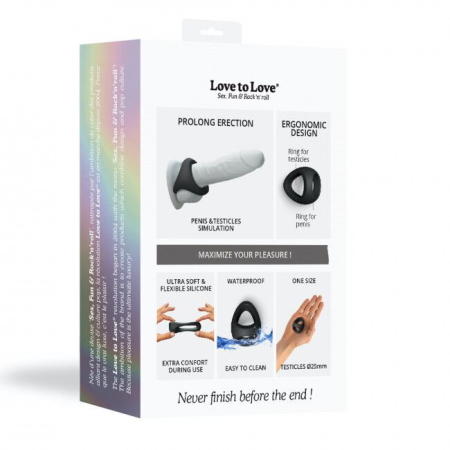 Ерекційне кільце подвійне Love To Love FLUX RING - BLACK ONYX - фото №8