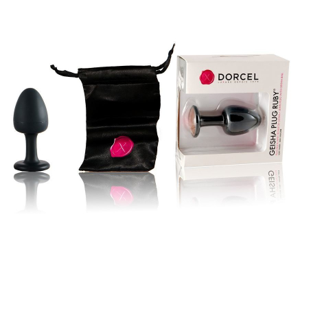 Анальна пробка Dorcel Geisha Plug Ruby M з кулькою всередині, створює вібрації, макс. діаметр 3,2см №3
