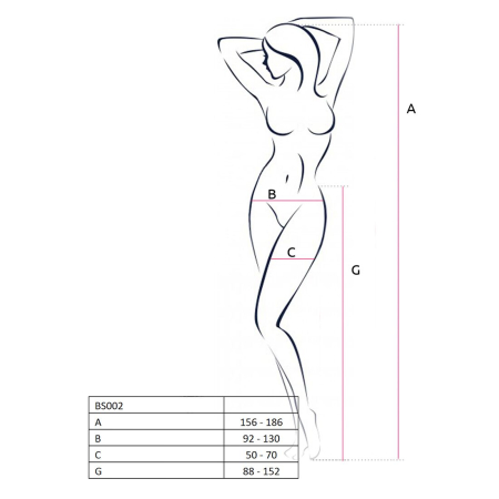 Бодістокінг Passion BS002 white, імітація панчіх і пояса - фото №4