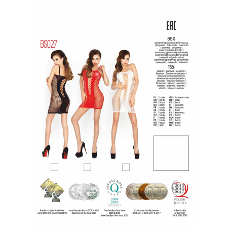 Бодістокінг Passion BS027 white, сукня-сітка на бретелях, дуже відверта - фото №5