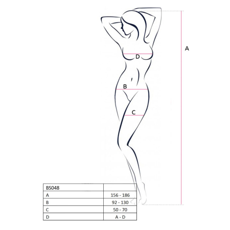 Бодістокінг Passion BS048 red, комбінезон, імітація колгот та відкритого топа - фото №4