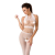 Бодістокінг Passion BS048 white, комбінезон, імітація колгот та відкритого топа - фото