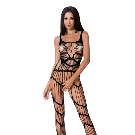 Бодістокінг Passion BS058 black, комбінезон, дуже повітряний - фото