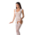 Сітчастий бодістокінг Passion BS062 One Size, White, комбінезон, імітація панчіх, відкритий доступ 