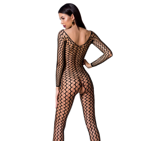 Бодістокінг Passion BS068 black, комбінезон, велика сітка, довгий рукав - фото №2