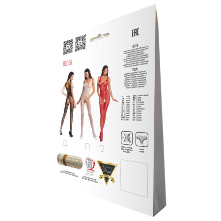 Бодістокінг Passion BS069 black, комбінезон, імітація панчіх і боді - фото №8