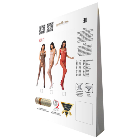 Бодістокінг Passion BS071 red, комбінезон на бретелях - фото №6